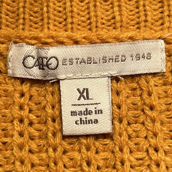 Cato fun fringed different knits and textures v neck sweater - Picture 2 of 4